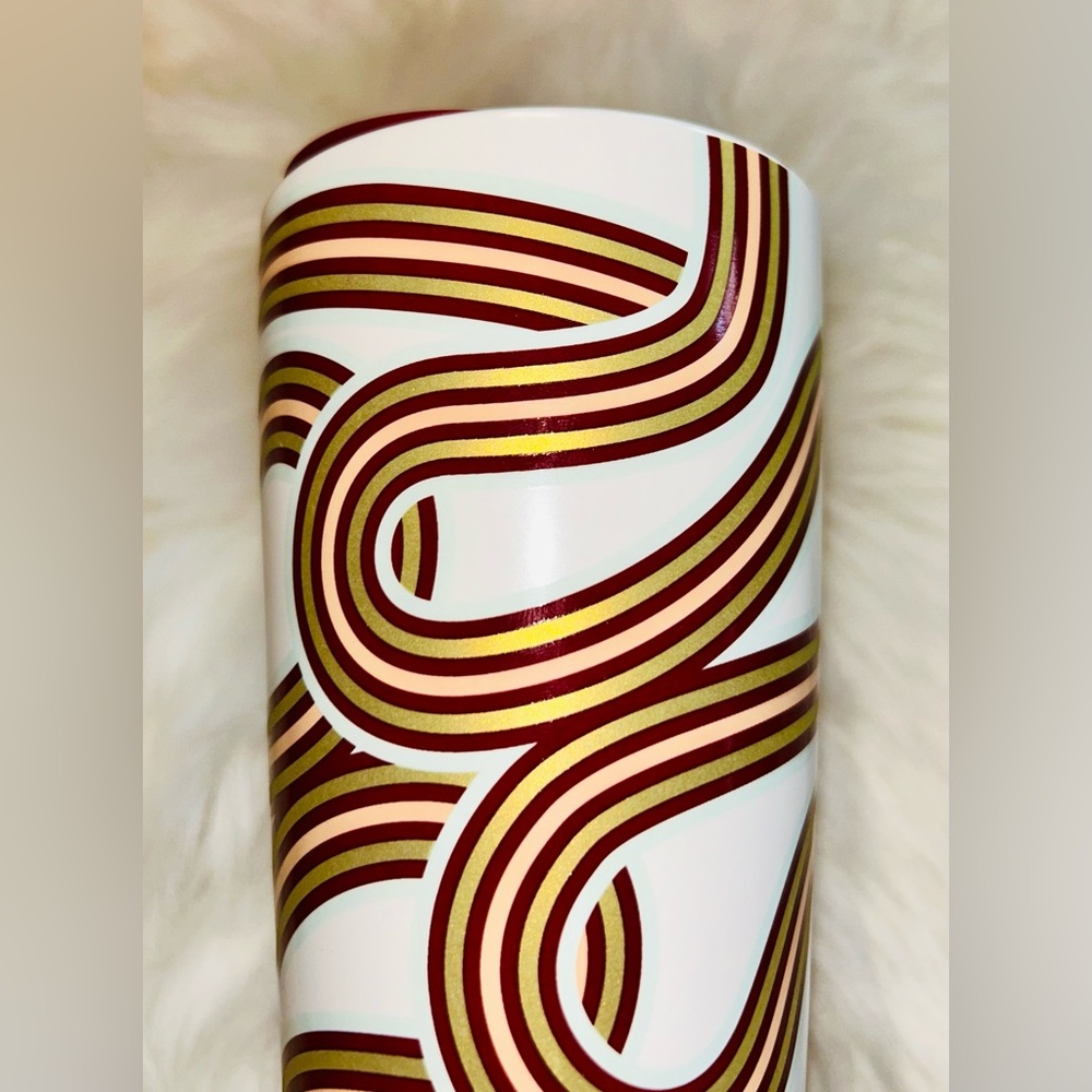 Starbucks Ribbon Swirl Ceramic Cup Warm Wishes Mug Hot Tumbler 12oz New 2024 - Picture 7 of 17